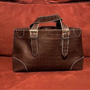 Crocodile Print Oversized Bag